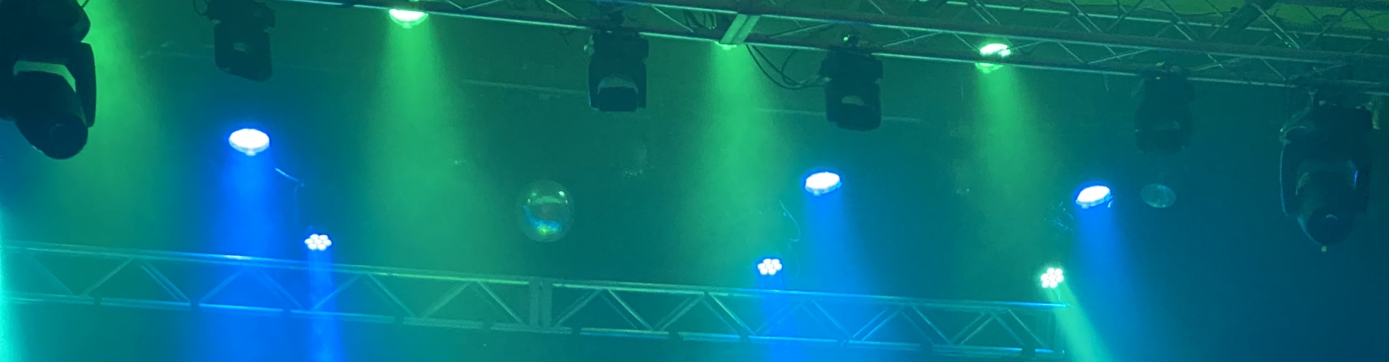 blue and green theater stage lights Tampa